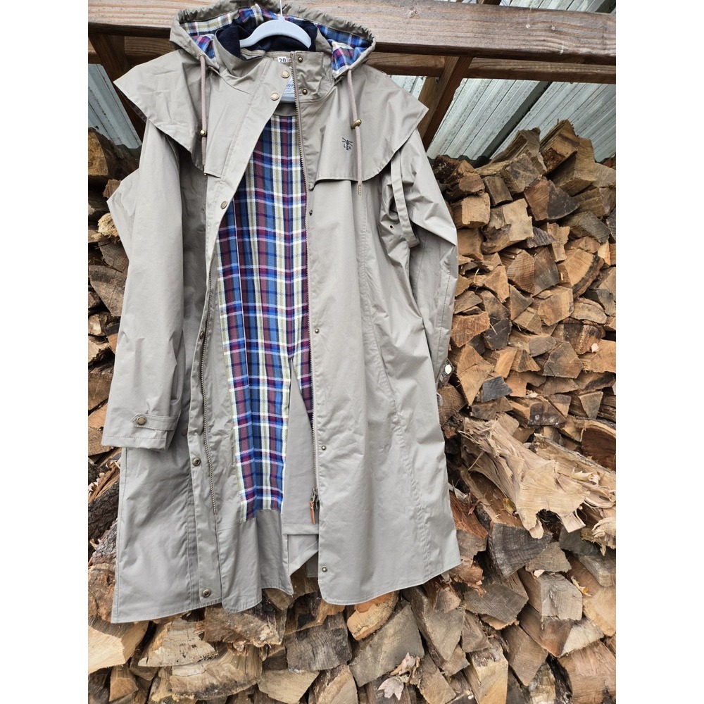 Lighthouse Outrider Flannel Lined Raincoat Fawn3/4 Length  Size‎ 20